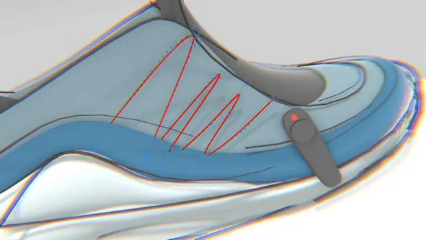 Trainer design sketched in 3D software