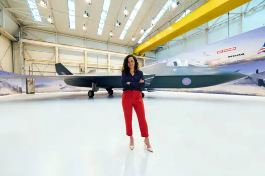 Sophie Harker: Female aerospace engineer in aircraft hangar with plane