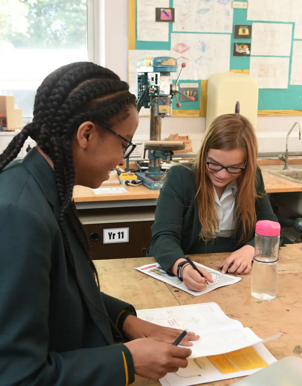 Students working in classroom