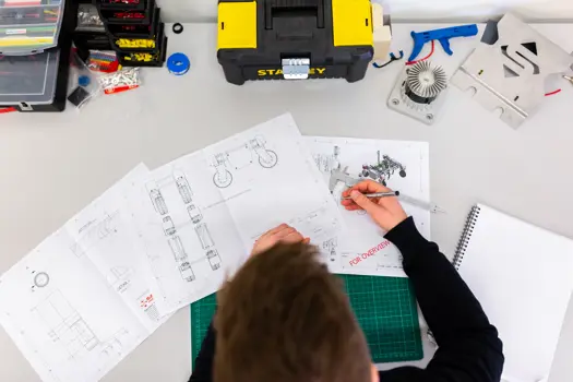  Male mechanical engineer designs agricultural robots 